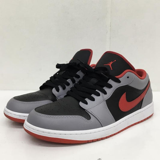 ナイキ NIKE スニーカー スニーカー NIKE AIR JORDAN 1 LOW 553558-060 29.5cm ロゴ、文字 灰 / グレー / gray X 黒 / ブラック / black X 赤 / レッド / red メンズ USED 古着 中古 10129903