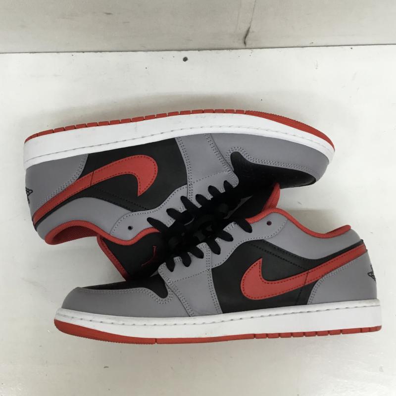 ナイキ NIKE スニーカー スニーカー NIKE AIR JORDAN 1 LOW 553558-060 29.5cm ロゴ、文字 灰 / グレー / gray X 黒 / ブラック / black X 赤 / レッド / red メンズ USED 古着 中古 10129903
