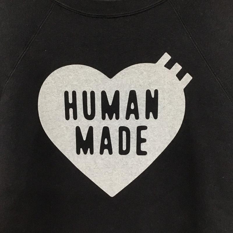 ヒューマンメード HUMAN MADE トレーナー 長袖 スウェット 裏起毛 M ロゴ、文字 黒 / ブラック / black メンズ USED 古着 中古 10133568