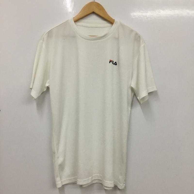 フィラ FILA Tシャツ 半袖 LL ロゴ、文字 X プリント 白 / ホワイト /  メンズ USED 古着 中古 10135035