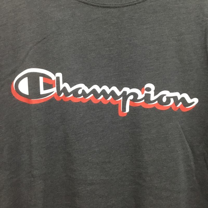 チャンピオン Campion Tシャツ 半袖 C3-PS324 速乾 tシャツ スポーツウェア トレーニングウェア L ロゴ、文字 X プリント チャコールグレー / チャコールグレー /  メンズ USED 古着 中古 10135040