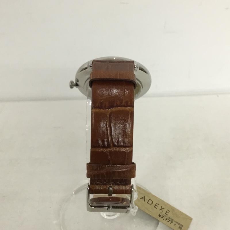 アデクス ADEXE 腕時計 アナログ（クォーツ式） 1868A-04 レザーバンド 箱有 ロゴ、文字 茶 / ブラウン / X 黒 / ブラック /  メンズ USED 古着 中古 10135059