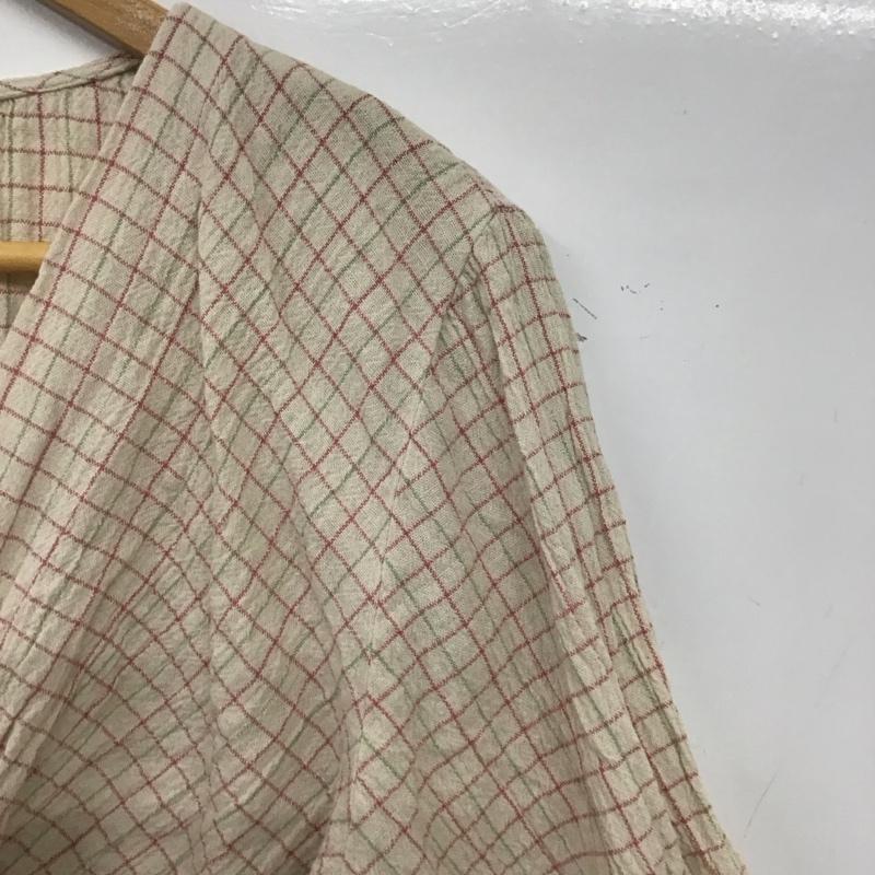 ザラ ZARA カットソー 半袖 半袖カットソー ショート丈 Vネック M チェック マルチカラー / マルチカラー /  レディース USED 古着 中古 10135253
