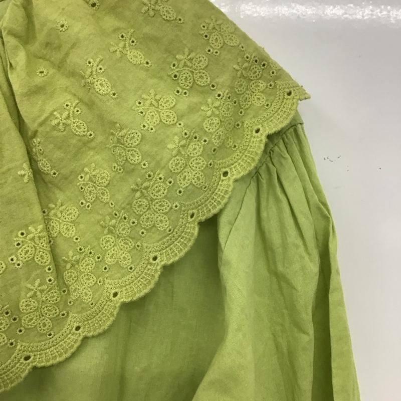メルロー merlot シャツ、ブラウス 長袖 長袖シャツ レースシャツ ビックカラーシャツ 無地 緑 / グリーン /  レディース USED 古着 中古 10135447