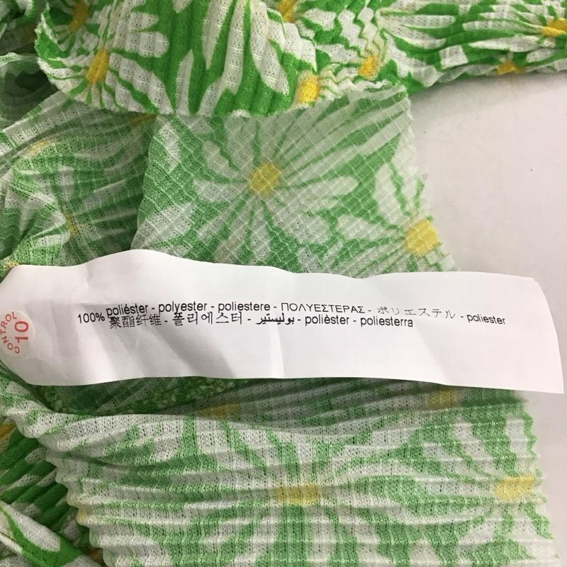 ザラ ZARA カットソー 半袖 半袖カットソー プリントシャツ Vネックカットソー L プリント 緑 / グリーン /  レディース USED 古着 中古 10135449