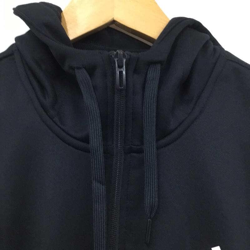アディダス adidas パーカー 長袖 BR1103 ESSENTIALS ライトスウェットフルジップパーカー L プリント X ロゴ、文字 黒 / ブラック /  メンズ USED 古着 中古 10135464
