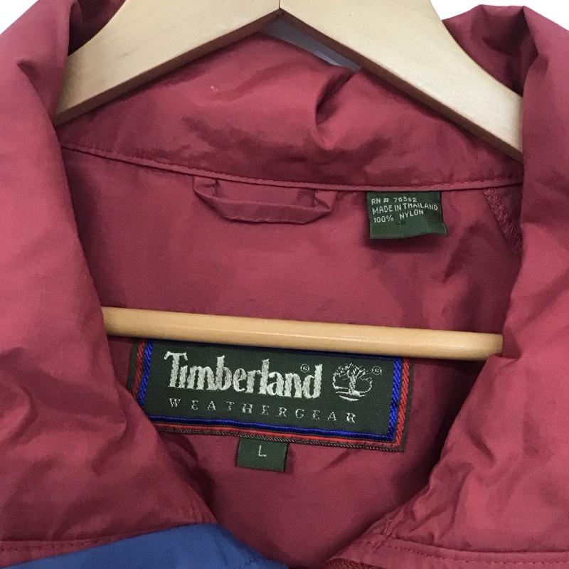 ティンバーランド Timberland ジャケット、上着 ジャケット、ブレザー ジップアップジャケット ナイロンジャケット アウター L ロゴ、文字 えんじ / ワインレッド /  メンズ USED 古着 中古 10135507