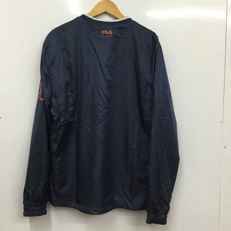 フィラ FILA ジャケット、上着 ジャンパー、ブルゾン LL ロゴ、文字 X プリント 紺 / ネイビー /  メンズ USED 古着 中古 10135509