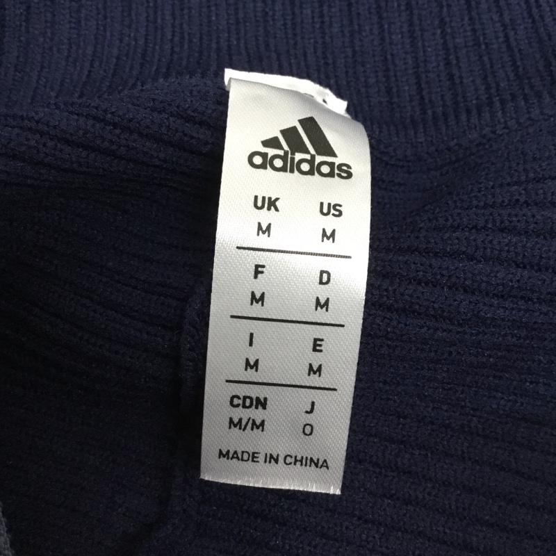 アディダス adidas ジャケット、上着 ジャンパー、ブルゾン EJ7315 ゴルフ 長袖セーター ニットコンビネーション ストレッチ フルジップ長袖ジャケット ロゴ、文字 紺 / ネイビー /  メンズ USED 古着 中古 10135531