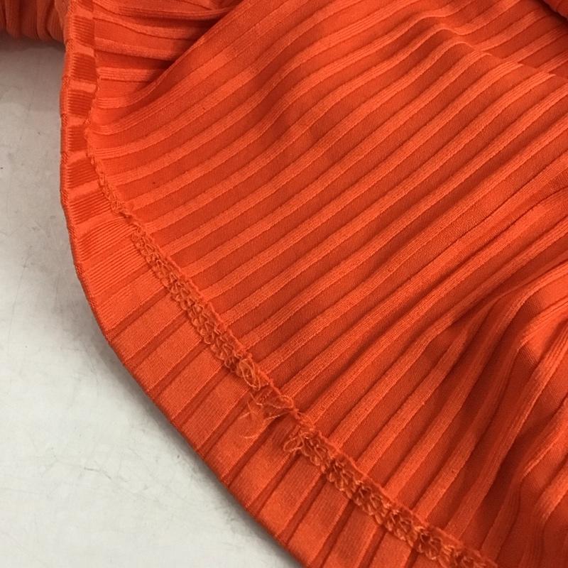 ザラ ZARA カットソー 半袖 ノースリーブカットソー リブカットソー XL 無地 橙 / オレンジ /  レディース USED 古着 中古 10135556