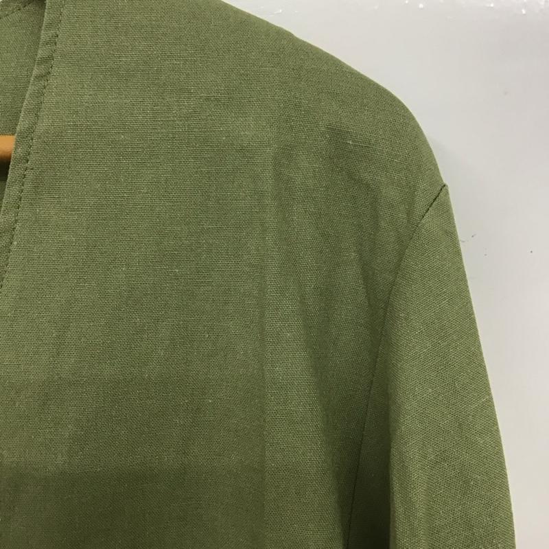 メルロー merlot ジャケット、上着 ジャケット、ブレザー 長袖ジャケット アウター 前ボタン ノーカラージャケット FREE 無地 カーキ / カーキ /  レディース USED 古着 中古 10135558