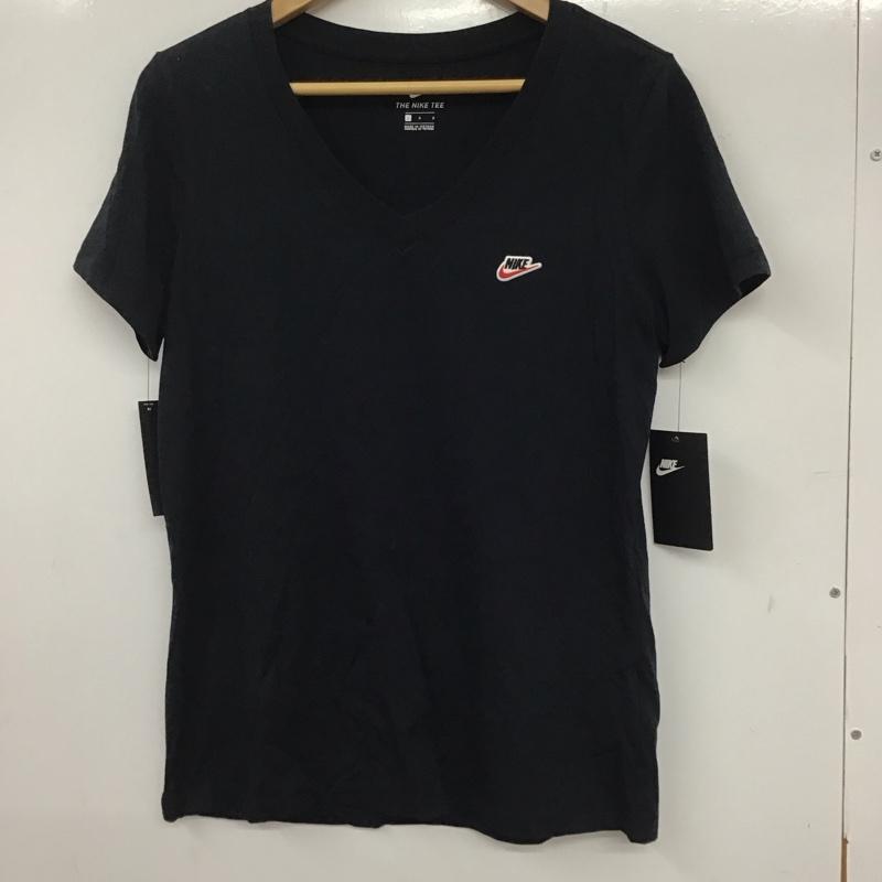 ナイキ NIKE Tシャツ 半袖 AR5370-010 Vネック スポーツウェア タグ付き L ロゴ、文字 黒 / ブラック /  レディース USED 古着 中古 10135559