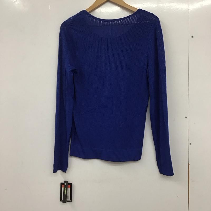 ナイキ NIKE Tシャツ 長袖 AT0783-438 DRI-FIT スポーツウェア メッシュ タグ付き L ワンポイント 青 / ブルー /  レディース USED 古着 中古 10135600