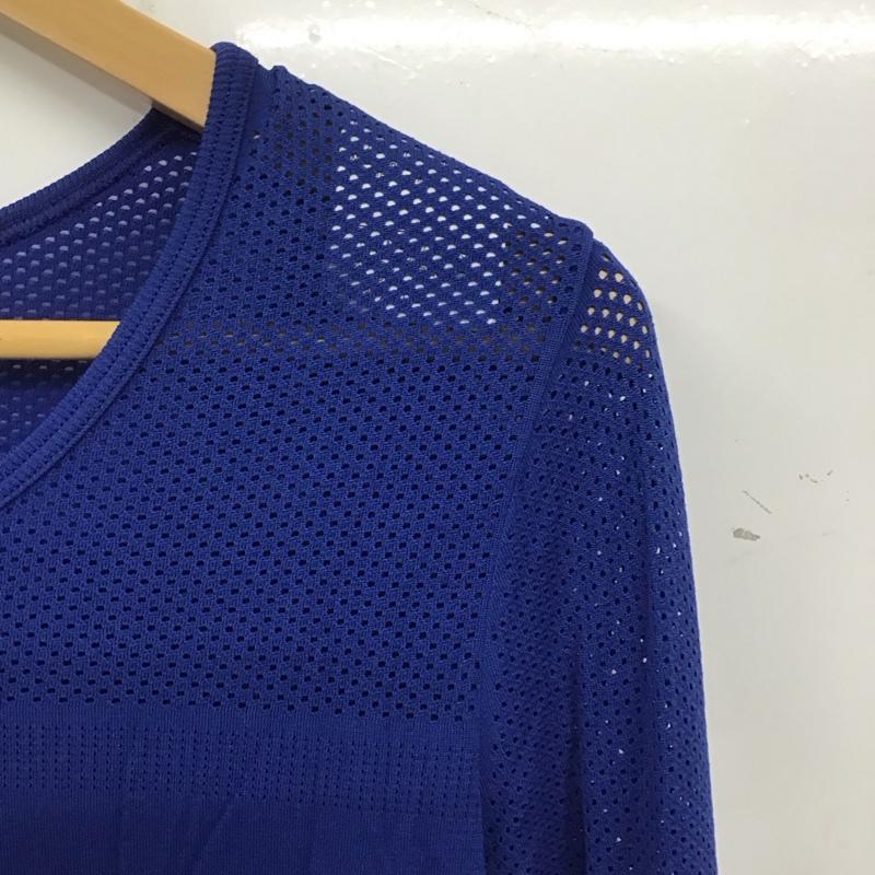 ナイキ NIKE Tシャツ 長袖 AT0783-438 DRI-FIT スポーツウェア メッシュ タグ付き L ワンポイント 青 / ブルー /  レディース USED 古着 中古 10135600