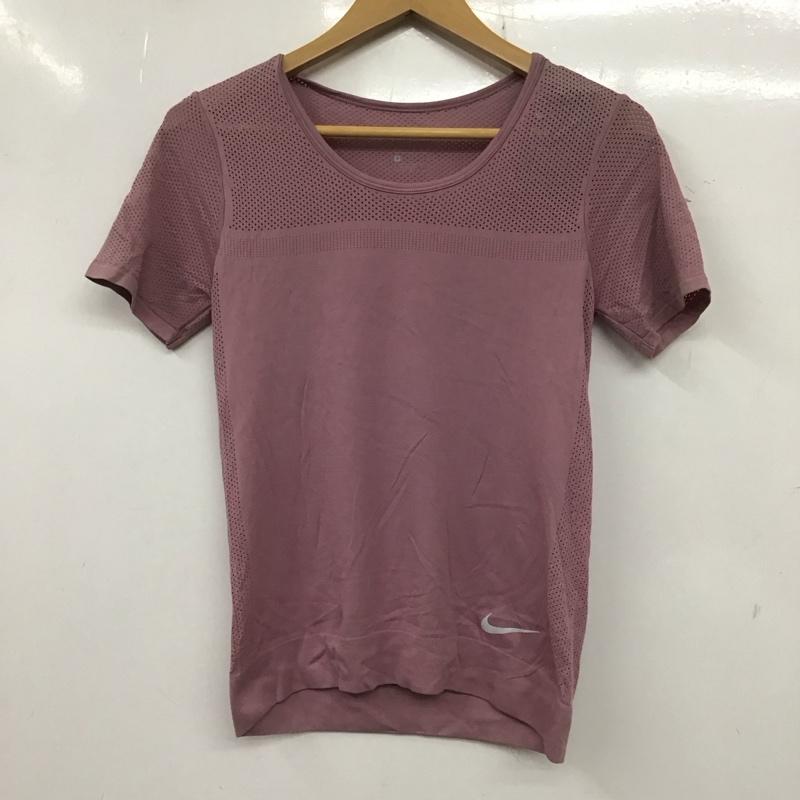 ナイキ NIKE Tシャツ 半袖 AT0579-515 DRI-FIT メッシュ スポーツウェア タグ付き S ワンポイント 桃 / ピンク /  レディース USED 古着 中古 10135603