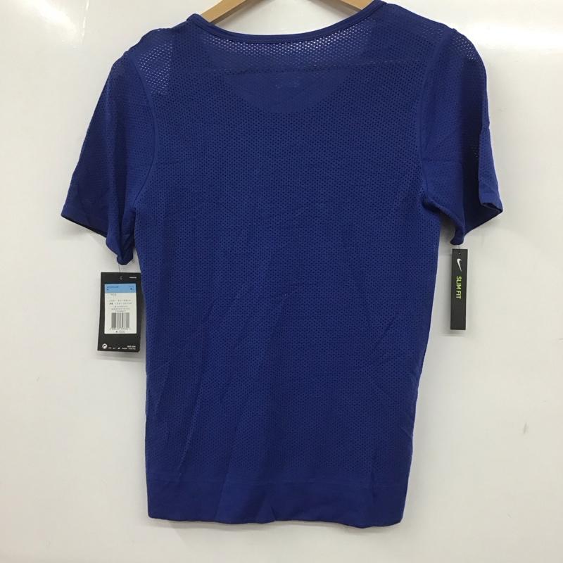 ナイキ NIKE Tシャツ 半袖 AT0579-438 DRI-FIT メッシュ タグ付き M ワンポイント 青 / ブルー /  レディース USED 古着 中古 10135605