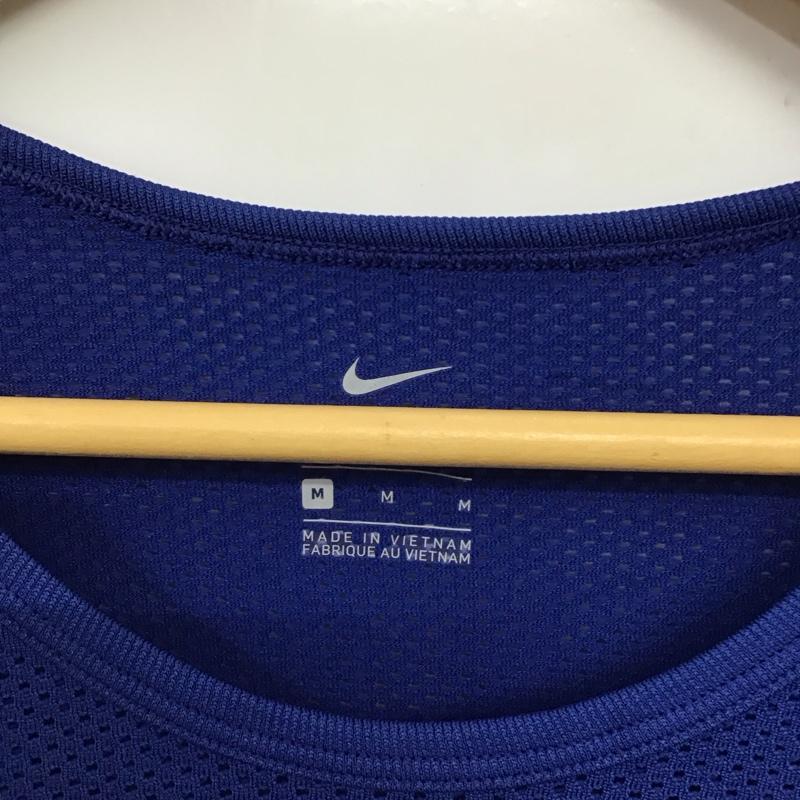ナイキ NIKE Tシャツ 半袖 AT0579-438 DRI-FIT メッシュ タグ付き M ワンポイント 青 / ブルー /  レディース USED 古着 中古 10135605