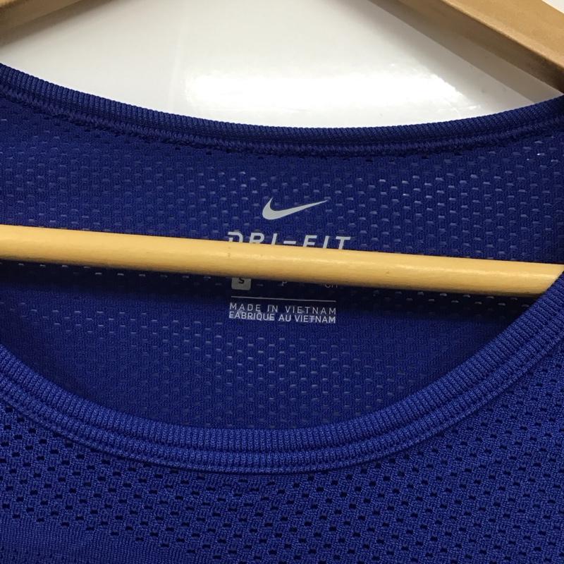 ナイキ NIKE Tシャツ 半袖 AT0579-438 DRI-FIT メッシュ タグ付き S ワンポイント 青 / ブルー /  レディース USED 古着 中古 10135607