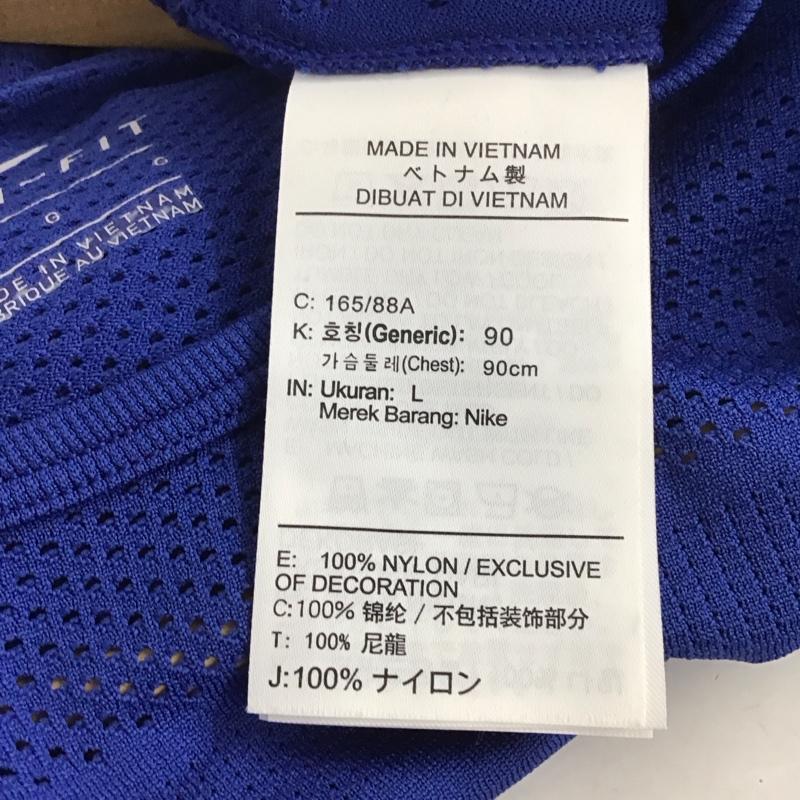 ナイキ NIKE Tシャツ 半袖 AT0579-438 DRI-FIT メッシュ タグ付き L ワンポイント 青 / ブルー /  レディース USED 古着 中古 10135608