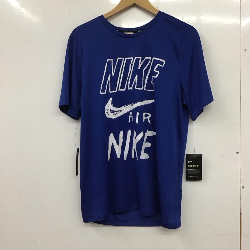 ナイキ NIKE Tシャツ 半袖 AJ7585-438 ブリーズ ラン GX タグ付き L ロゴ、文字 青 / ブルー /  メンズ USED 古着 中古 10135620
