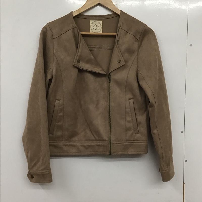 アズノゥアズ as know as ジャケット、上着 ジャケット、ブレザー ジップアップジャケット ライダースジャケット アウター 無地 茶 / ブラウン /  レディース USED 古着 中古 10135623
