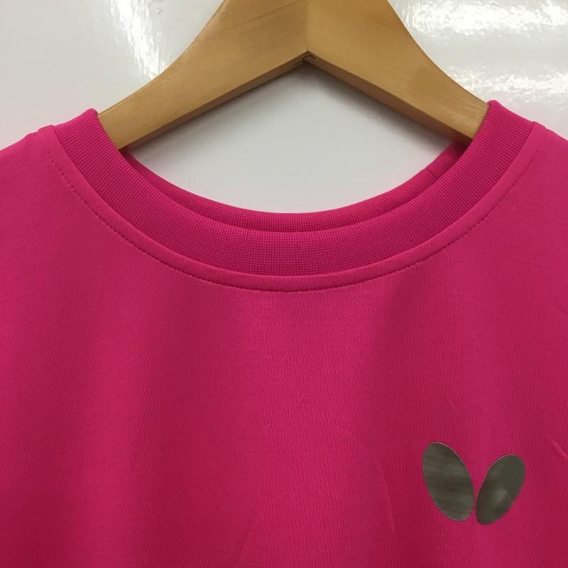 バタフライ BUTTERFLY Tシャツ 半袖 45230-016-0-105 卓球ウェア スポーツウェア タグ付き ウィンロゴ M ワンポイント 桃 / ピンク /  メンズ USED 古着 中古 10135664