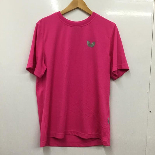 バタフライ BUTTERFLY Tシャツ 半袖 45230-016-0-105 卓球ウェア スポーツウェア タグ付き ウィンロゴ ワンポイント 桃 / ピンク /  メンズ USED 古着 中古 10135666