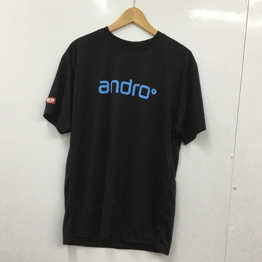 アンドロ andro Tシャツ 半袖 卓球ウェア スポーツウェア タグ付き XS ロゴ、文字 黒 / ブラック /  メンズ USED 古着 中古 10135676