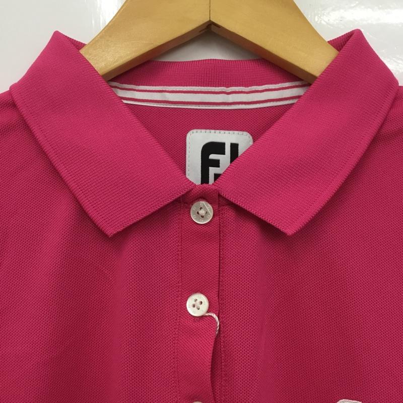 古着 USED ポロシャツ 半袖 FJW-F17-S01 FootJoy ゴルフウェア タグ付き M ロゴ、文字 桃 / ピンク /  レディース USED 古着 中古 10135696