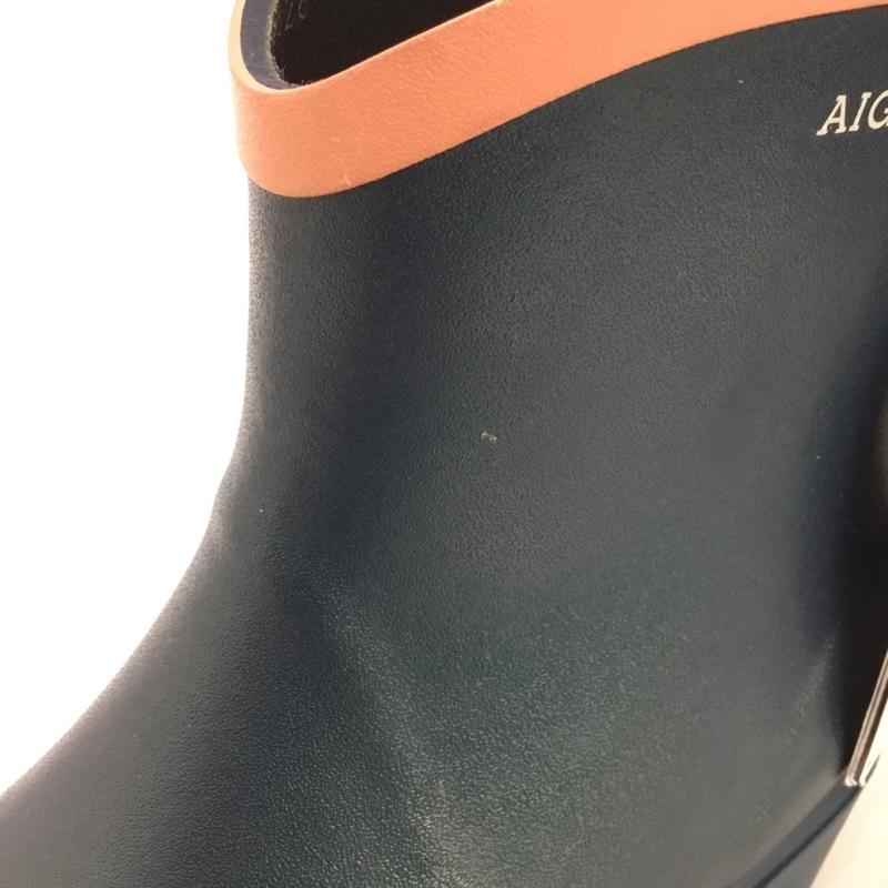 エーグル AIGLE 長靴、レインシューズ 長靴、レインシューズ ZZF8404 ラバーミドルブーツ MS JULIETTE BOT タグ付き 39 ロゴ、文字 緑 / グリーン /  レディース USED 古着 中古 10135746