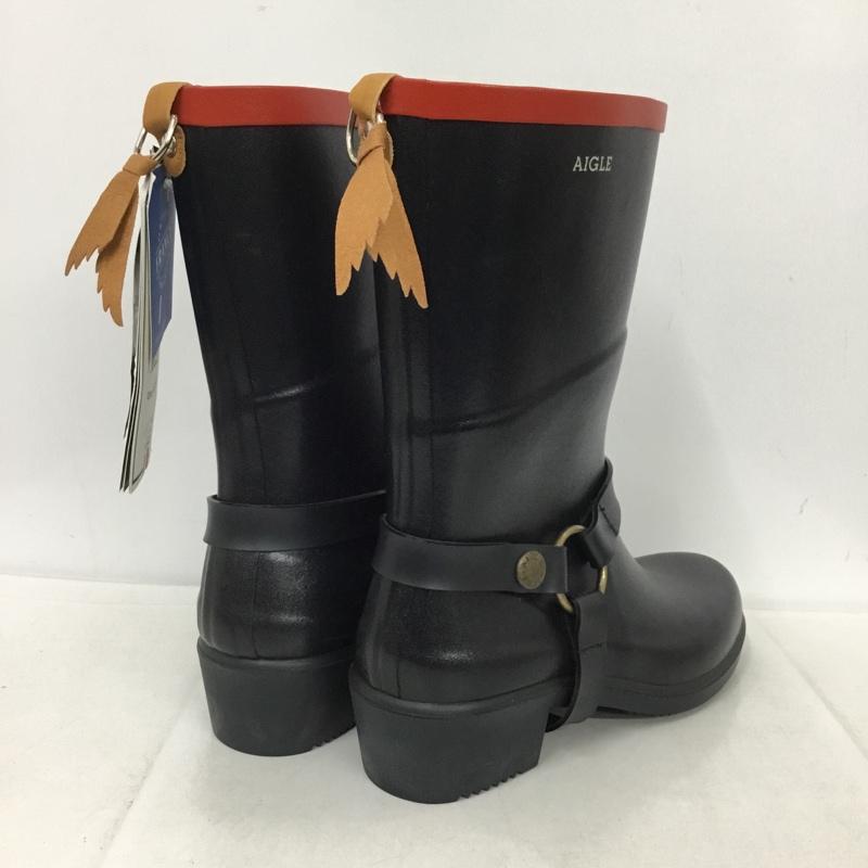 エーグル AIGLE 長靴、レインシューズ 長靴、レインシューズ ZZF8412 ミスジュリー ラバーブーツ 36 ロゴ、文字 紺 / ネイビー /  レディース USED 古着 中古 10135756