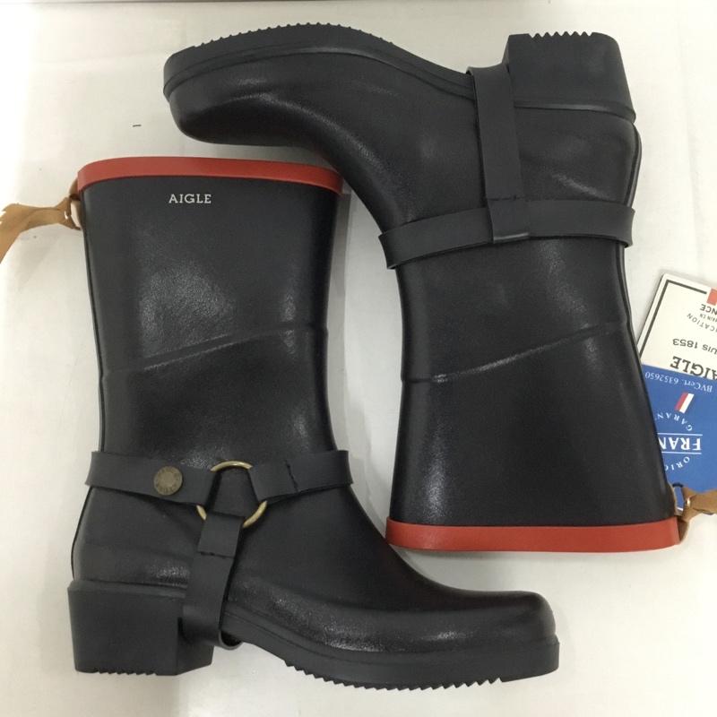 エーグル AIGLE 長靴、レインシューズ 長靴、レインシューズ ZZF8412 ミスジュリー ラバーブーツ 36 ロゴ、文字 紺 / ネイビー /  レディース USED 古着 中古 10135756