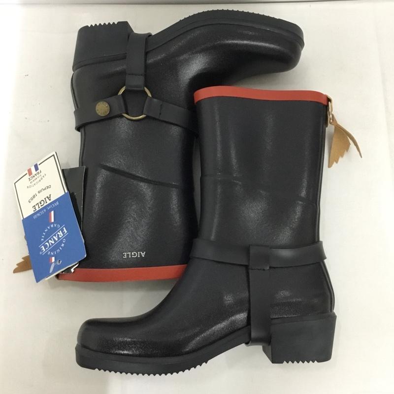 エーグル AIGLE 長靴、レインシューズ 長靴、レインシューズ ZZF8412 ミスジュリー ラバーブーツ 36 ロゴ、文字 紺 / ネイビー /  レディース USED 古着 中古 10135756