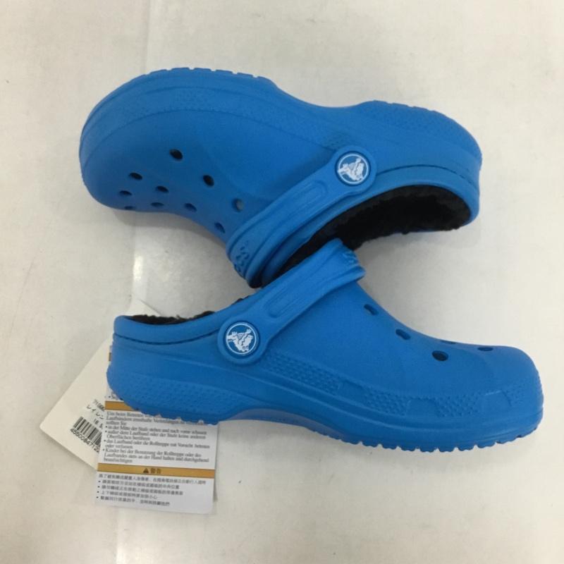 クロックス crocs シューズ シューズ 16245-49S 18.5cm サンダル 18.5cm ロゴ、文字 青 / ブルー /  ボーイズ USED 古着 中古 10135785