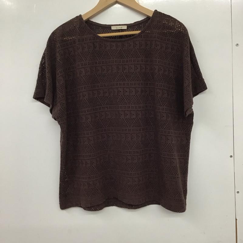 スタディオクリップ studio CLIP カットソー 半袖 半袖カットソー 総柄Tシャツ クルーネックカットソー L 総柄 茶 / ブラウン /  レディース USED 古着 中古 10135792