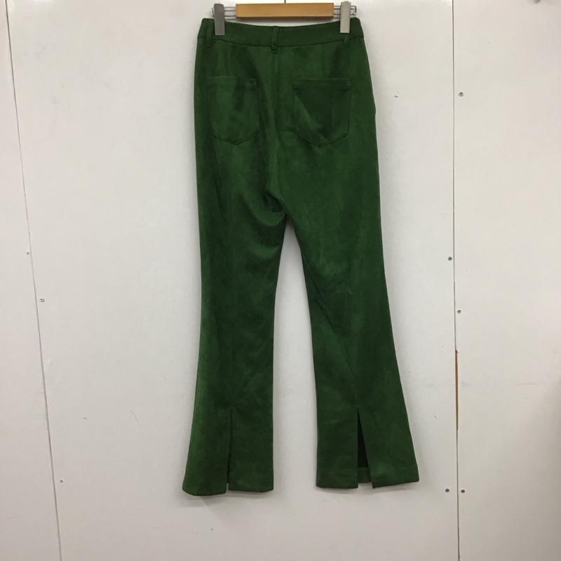 ジーナシス JEANASIS パンツ スラックス スリットフレアパンツ スリムパンツ ストレッチパンツ M 無地 緑 / グリーン /  レディース USED 古着 中古 10135805