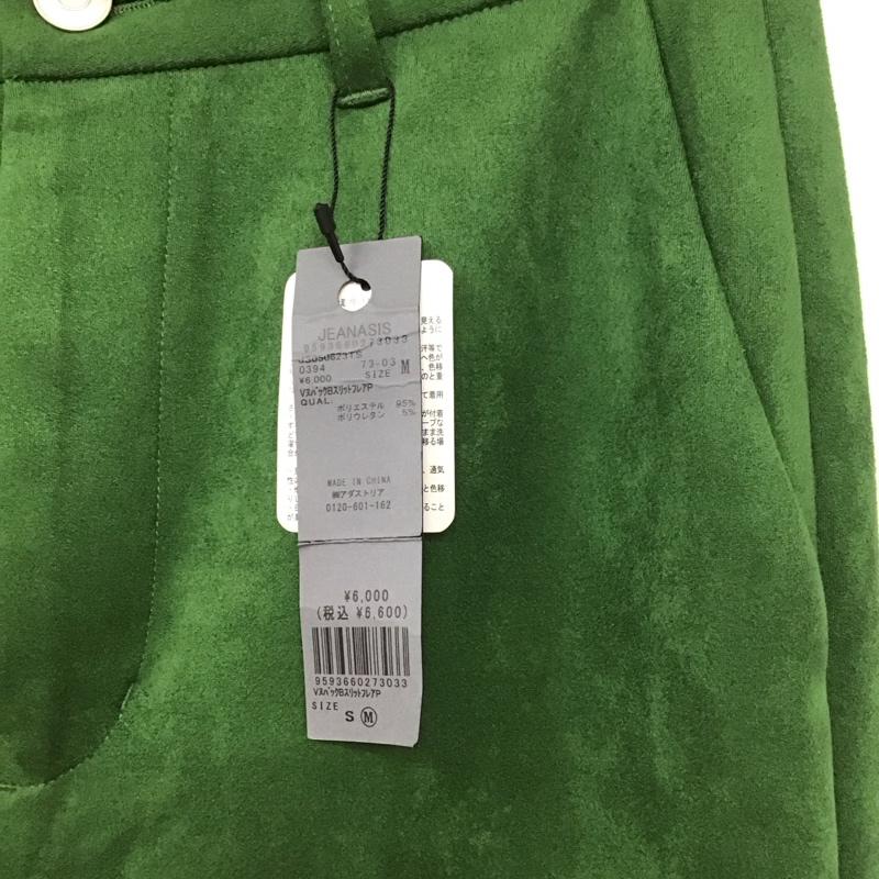 ジーナシス JEANASIS パンツ スラックス スリットフレアパンツ スリムパンツ ストレッチパンツ M 無地 緑 / グリーン /  レディース USED 古着 中古 10135805