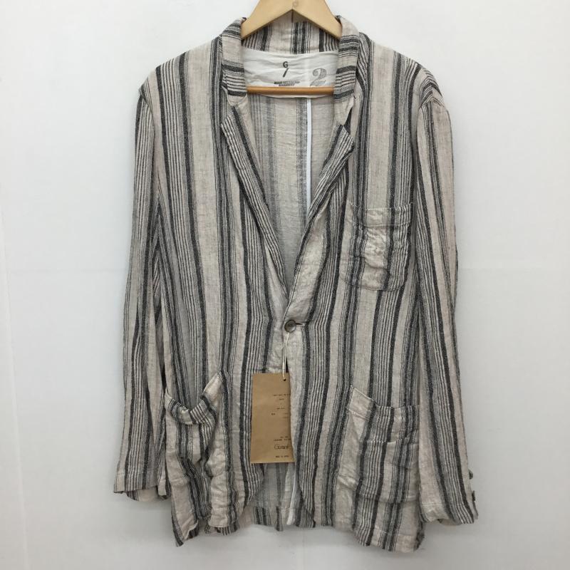 ＵＳフルギ US古着 ジャケット、上着 ジャケット、ブレザー Gurank グランク Lapel work JK 2 ストライプ ベージュ / ベージュ /  メンズ USED 古着 中古 10135821