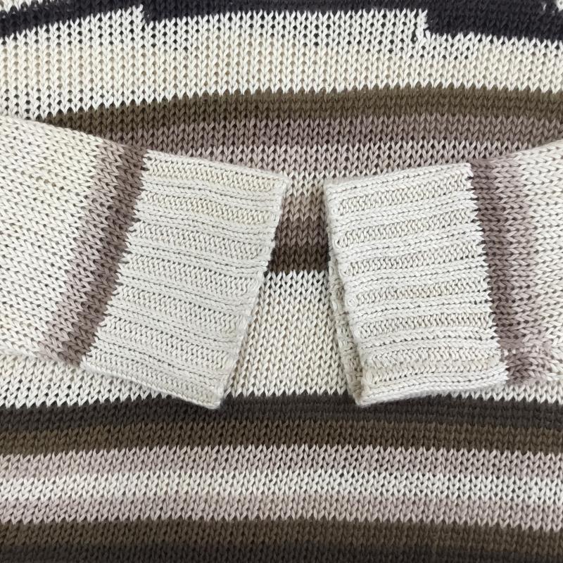 ステューシー STUSSY ニット、セーター 長袖 Tonal Stripe Linen Sweater M ボーダー柄 茶 / ブラウン /  メンズ USED 古着 中古 10135822