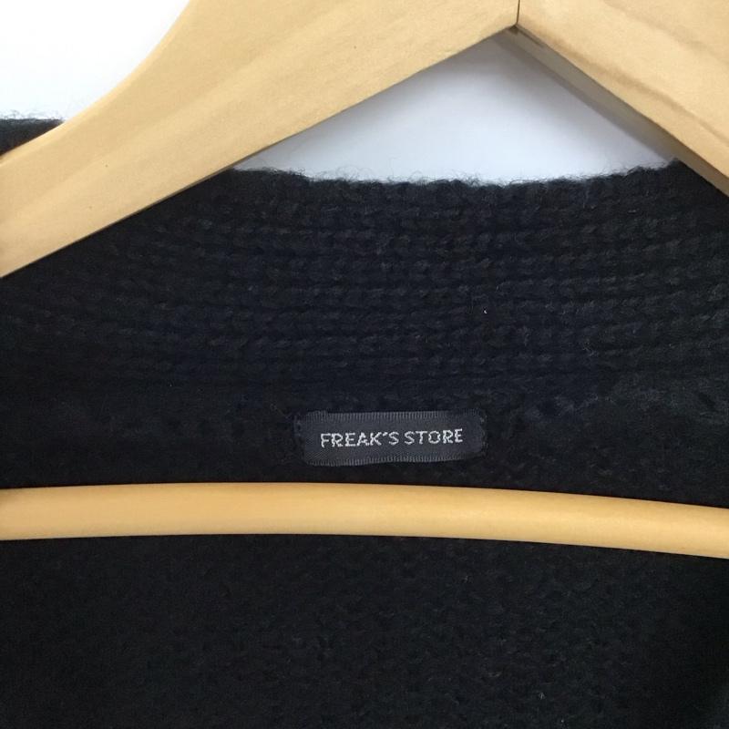 フリークスストア FREAK S STORE ニット、セーター 長袖 長袖ニットカーディガン 前ボタン ノーカラー M 無地 黒 / ブラック /  メンズ USED 古着 中古 10135973