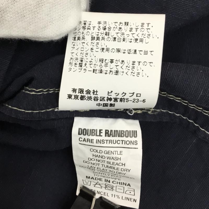 ダブルレインボー DOUBLE RAINBOUU シャツ、ブラウス 長袖 FLORAL SKULL M 刺繍 X 花柄 X スカル 紺 / ネイビー /  メンズ USED 古着 中古 10135991