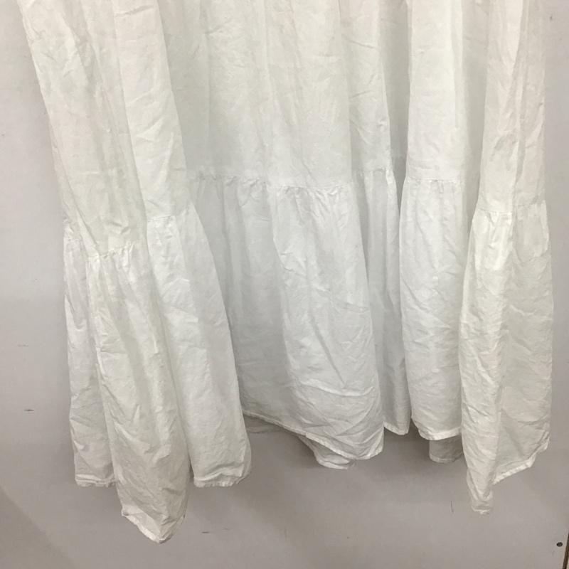 ザラ ZARA ワンピース ロングスカート 半袖ロングワンピース フレアスカート ウエスト切り替え カラーシャツ S 無地 白 / ホワイト /  レディース USED 古着 中古 10136059