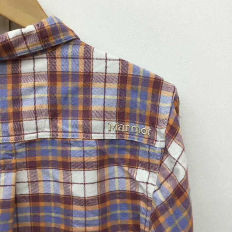 マーモット Marmot シャツ、ブラウス 長袖 ネルシャツ　TOMSJB80XB S チェック 赤 / レッド / X 橙 / オレンジ / X 青 / ブルー / X 白 / ホワイト /  メンズ USED 古着 中古 10136064
