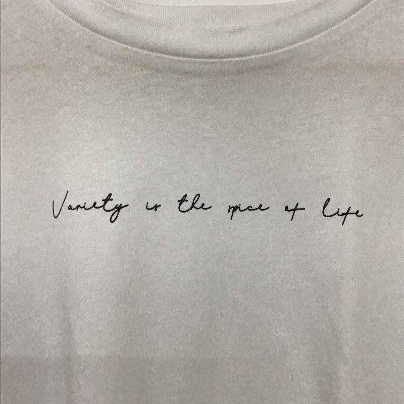 ローリーズファーム LOWRYS FARM Tシャツ 半袖 lf621058ad 半袖Tシャツ プリントTシャツ クルーネックカットソー FREE ロゴ、文字 白 / ホワイト /  レディース USED 古着 中古 10136123