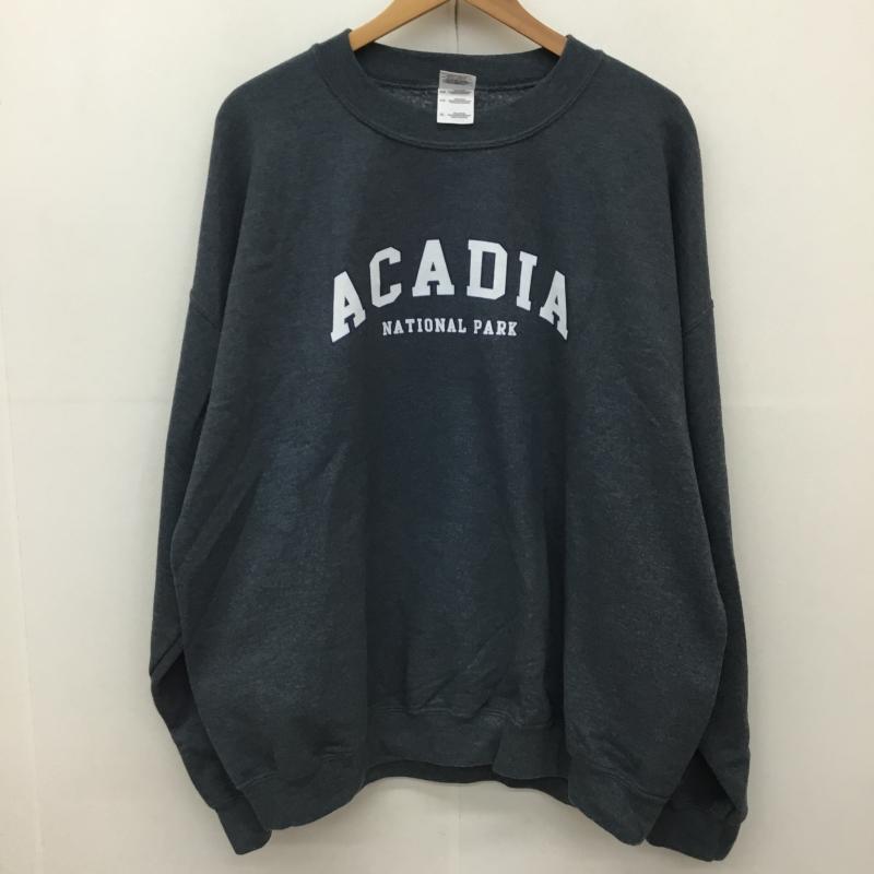 ギルダン GILDAN トレーナー 長袖 ACADIA アカディア XL ロゴ、文字 灰 / グレー /  メンズ USED 古着 中古 10136211