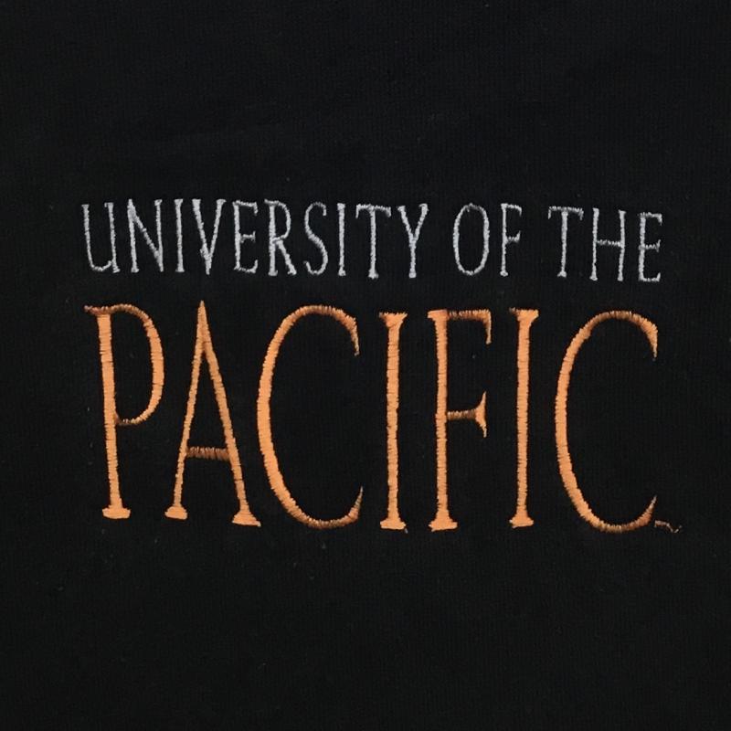 ジャンスポーツ JANSPORT パーカー 長袖 UNIVERSITY OF THE PACIFIC パシフィック大学 M ロゴ、文字 黒 / ブラック /  メンズ USED 古着 中古 10136212