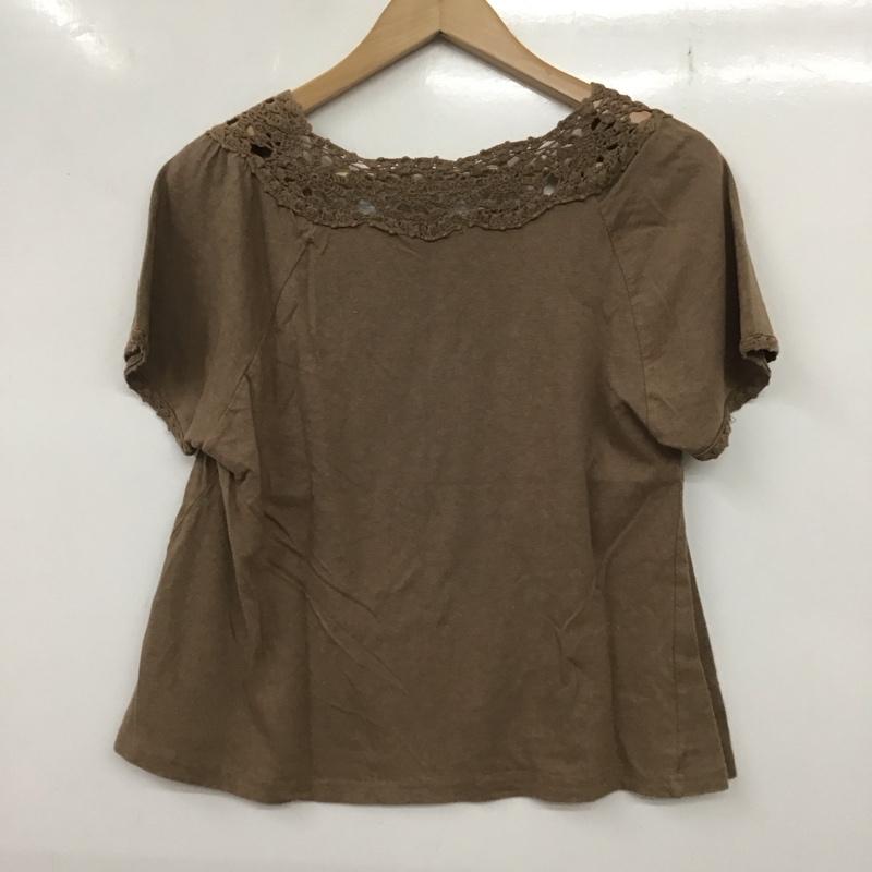 ジャーナルスタンダード JOURNAL STANDARD カットソー 半袖 半袖カットソー スクエアーネック プリントTシャツ 無地 茶 / ブラウン /  レディース USED 古着 中古 10136257