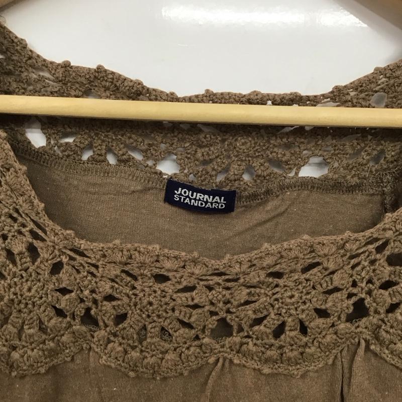ジャーナルスタンダード JOURNAL STANDARD カットソー 半袖 半袖カットソー スクエアーネック プリントTシャツ 無地 茶 / ブラウン /  レディース USED 古着 中古 10136257