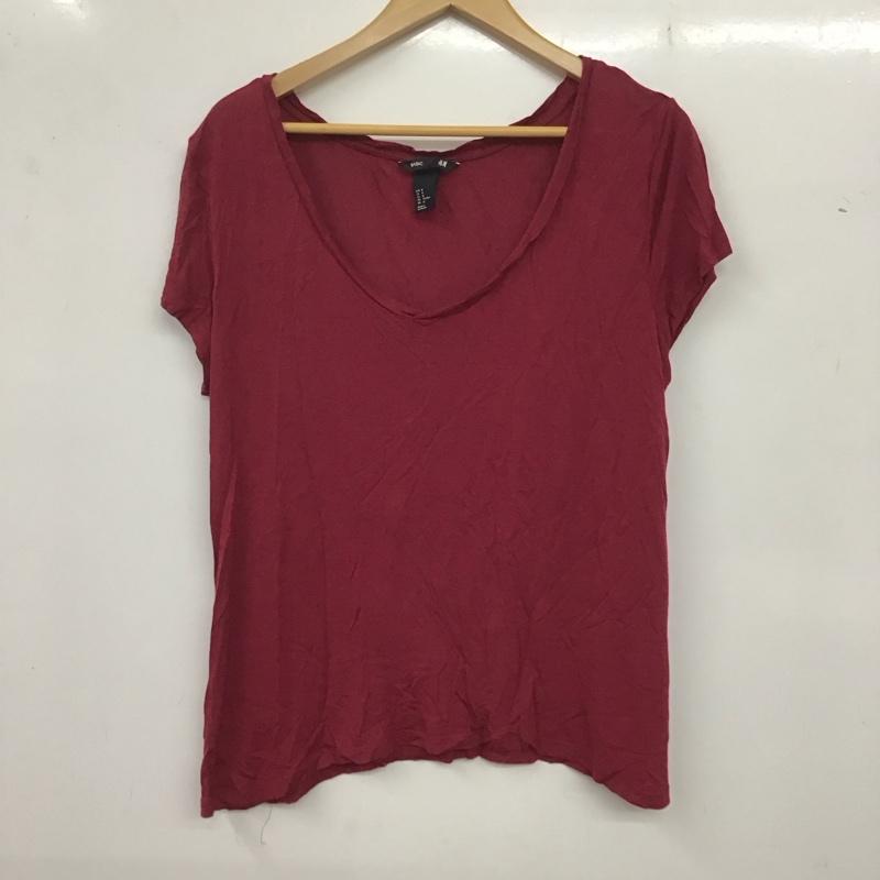 ヘンネスアンドモーリッツ H&M Tシャツ 半袖 半袖カットソー 無地Tシャツ Vネックカットソー M 無地 えんじ / ワインレッド /  レディース USED 古着 中古 10136258