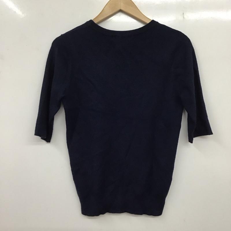 マウジー MOUSSY ニット、セーター 半袖 0108ac70-6400 プルオーバー7分袖ニット セーター 半袖ニットカットソー FREE 無地 紺 / ネイビー /  レディース USED 古着 中古 10136260